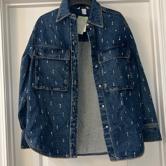 Rhinestone embellished denim shirt - Picture 5 of 7